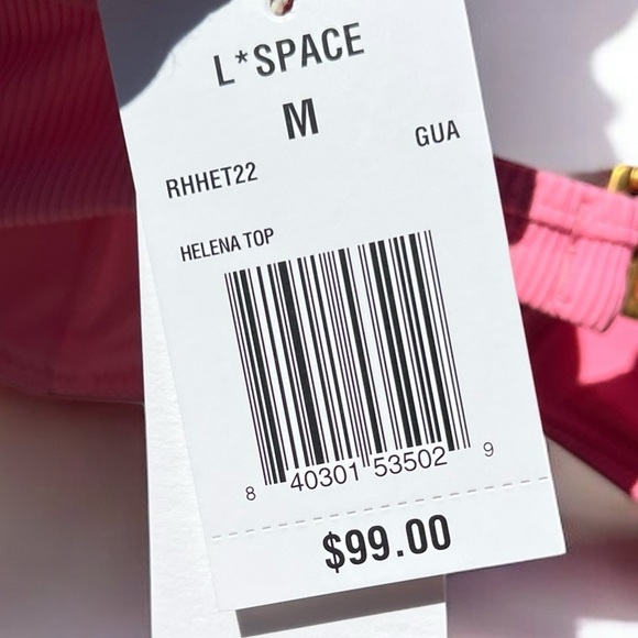 🌻NEW w.tags L*Space Helena Pink Ribbed Bikini Top Size Medium | $99 Retail - Picture 9 of 10